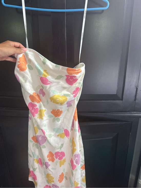 For Love And Lemons Dresses & Skirts - For Love & Lemons White Floral Mini Dress with Pink, Orange, Yellow Flowers